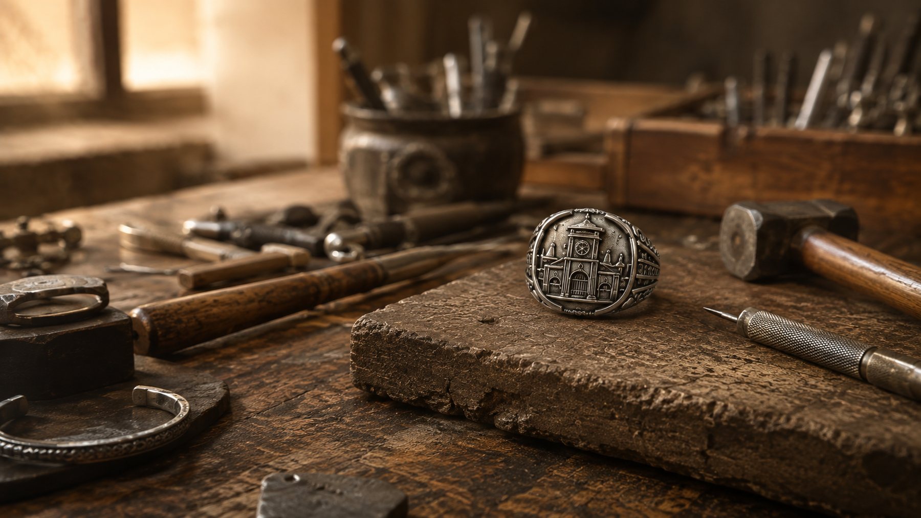 Bàn chế tác bạc tại Silver House